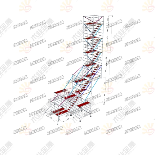定制八層鋁合金腳手架效果圖